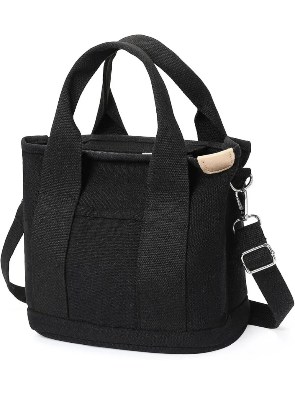 Stylish Canvas Mini Tote Bag for Women - Zipper Crossbody Satchel & Beach Purse